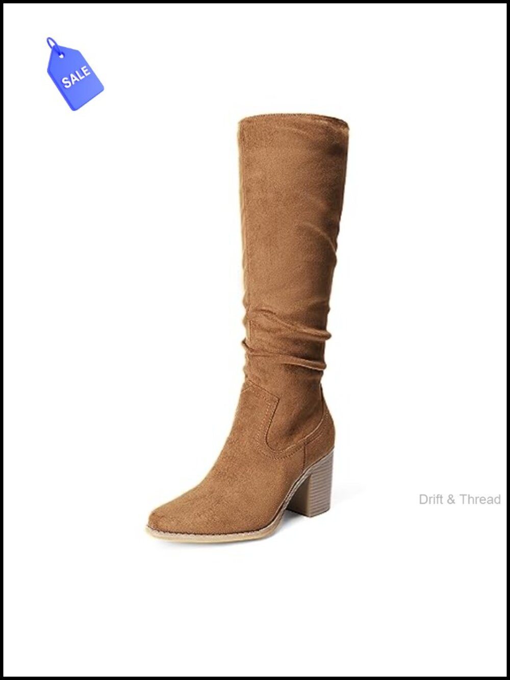 Women's Slouchy Knee-High Chunky Heel Boots